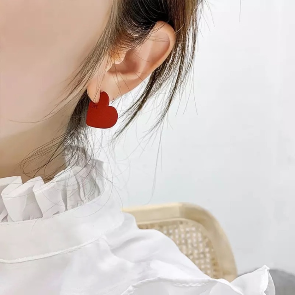 “Hopeful Romantic” Heart Cutout Love Stud Earrings - Picture 3 of 9